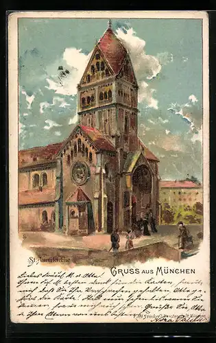 Lithographie München, St. Annakirche