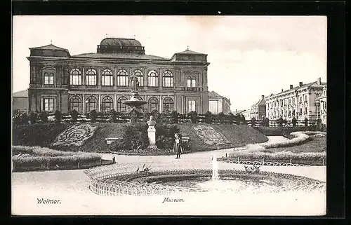 AK Weimar, Museum mit Anlagen