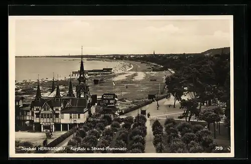 AK Heringsdorf, Kurplatz mit Strandpromenade