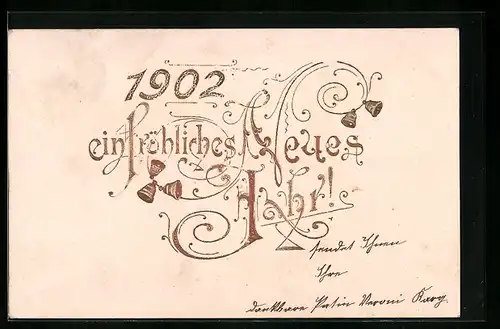 AK Jahreszahl 1902, ein fröhliches Neues Jahr