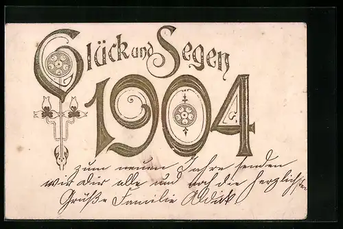 AK Glück und Segen, Jahreszahl 1904