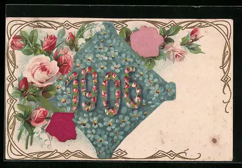 AK Jahreszahl 1906 mit Rosen