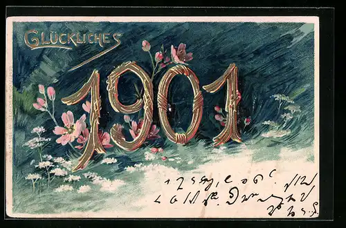 Künstler-AK Glückliches Neujahr 1901