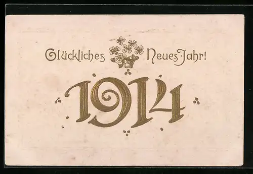 AK Jahreszahl 1914, Glückliches neues Jahr