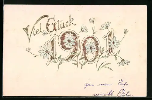 AK Viel Glück, Jahreszahl 1901