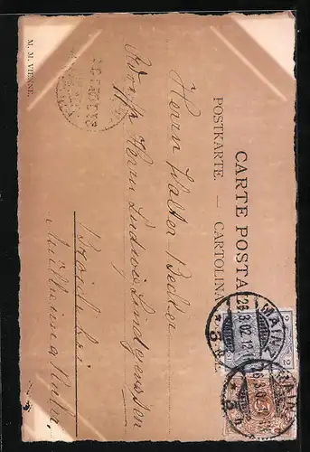 Künstler-AK Fröhliche Ostern, Federzeichnung eines Osterkükens