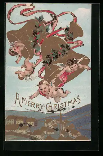 AK Weihnachtsengel wünschen A merry Christmas