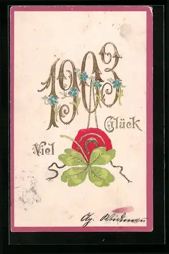 AK Jahreszahl 1903 mit Kleeblatt und Siegel