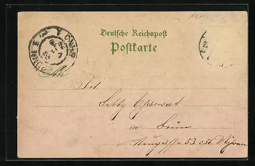 Lithographie Berlin, Reichstagsgebäude, Strasse Unter den Linden