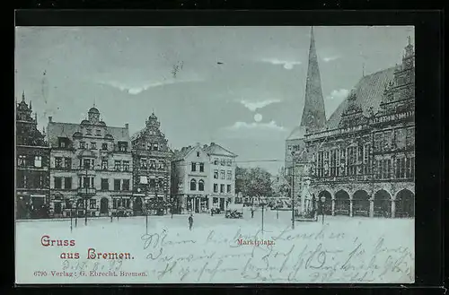 Mondschein-AK Bremen, Marktplatz