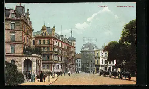 AK Bremen, Herdentorssteinweg-Strasse mit Passanten