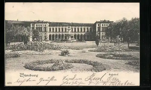 AK Würzburg, Bahnhof mit Anlagen