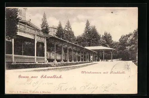 AK Schwalbach, Weinbrunnen mit Trinkhalle
