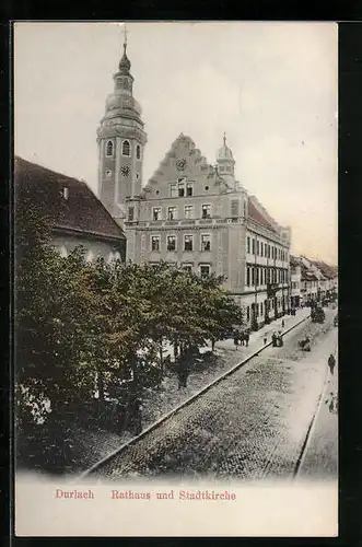 AK Durlach, Rathaus und Stadtkirche