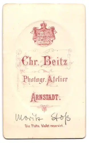 Fotografie Chr. Beitz, Arnstadt, Stattlicher Herr im Anzug mit Fliege
