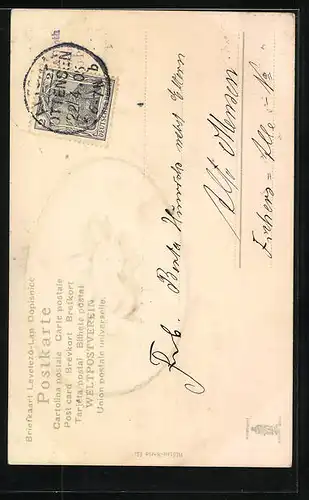 Präge-AK Osterhase im Osterei, Fröhliche Ostern