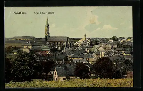 AK Münchberg, Totalansicht, Blick von Süden