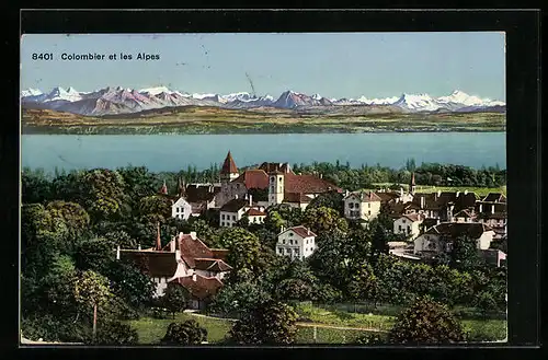 AK Colombier, Panorama et les Alpes