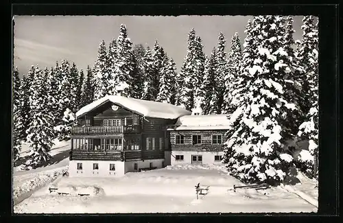 AK Clavadel, Clavadeleralp, Ski- und Ferienheim im Schnee