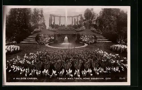AK London, Daily Mail Ideal Home Exhibition 1928, A Hillside Garden