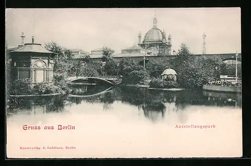 AK Berlin, Wasserpartie im Ausstellungspark