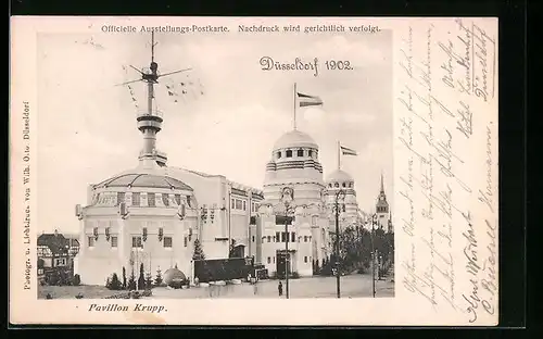 AK Düsseldorf, Gewerbe- und Industrie-Ausstellung 1902, Pavillon Krupp