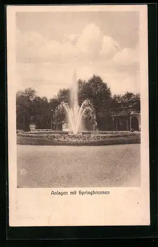 AK Berlin, Landesausstellungspark, Alt-Moabit 4-10, Anlagen mit Springbrunnen