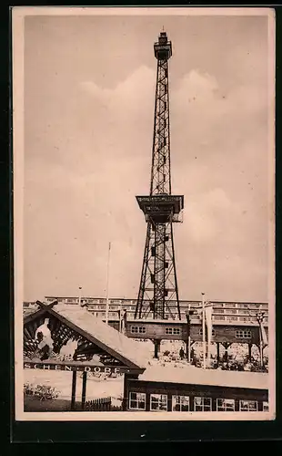 AK Berlin-Charlottenburg, Funkturm mit Restaurant