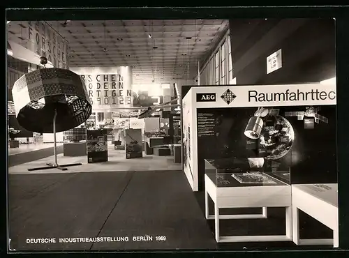 AK Berlin, Deutsche Industrieausstellung 1969, AEG Raumfahrttechnik