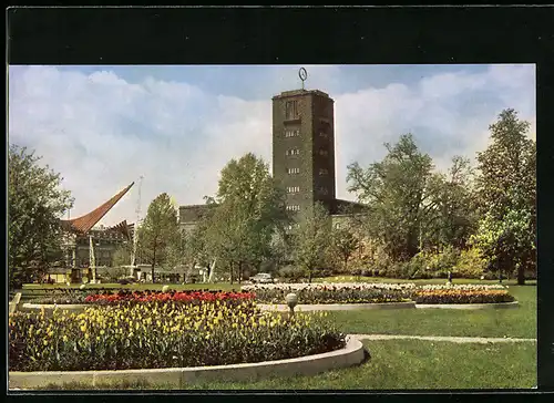 AK Stuttgart, Bundesgartenschau 1961, Haupteingang mit Baldachin