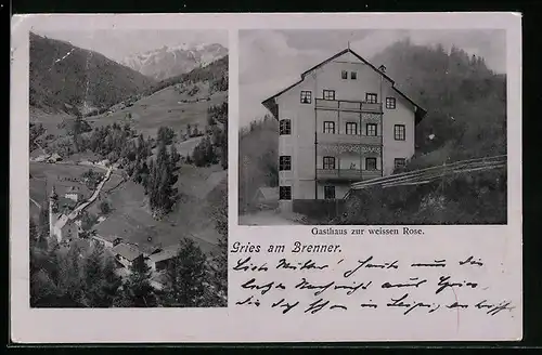 AK Gries a. B., Ortsansicht, Gasthaus zur weissen Rose