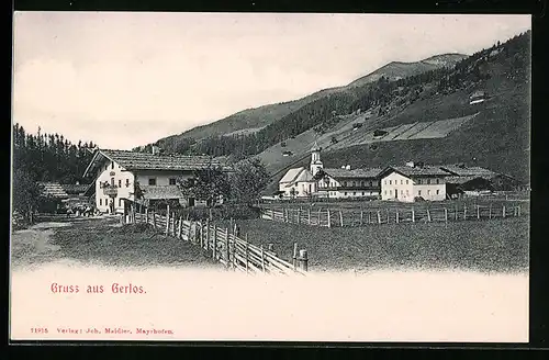 AK Gerlos, Ortsansicht mit Gebäuden