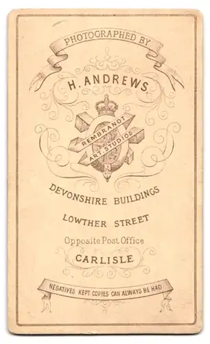 Fotografie H. Andrews, Carlisle, Lowther Street, Eleganter Herr mit Vollbart