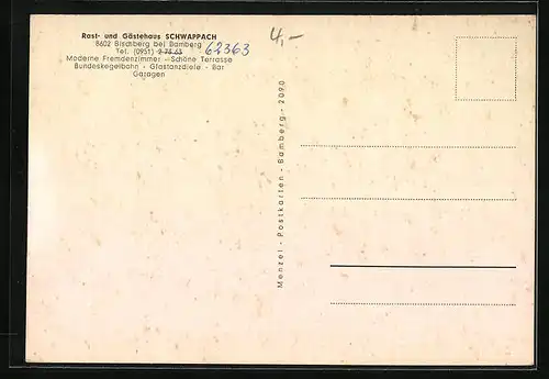 AK Bischberg bei Bamberg, Rast- und Gaststätte Schwappach