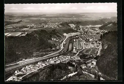 AK Sulz am Neckar, Ortsansicht vom Flugzeug aus