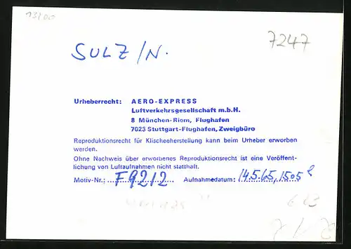 AK Sulz /N., Ortsansicht mit Umland