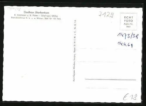 AK Güglingen /Württ., Fliegeraufnahme des Gasthauses Blankenhorn