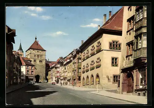 AK Rottweil am Neckar, Hauptstrasse mit Blick zum Schwarzen Tor