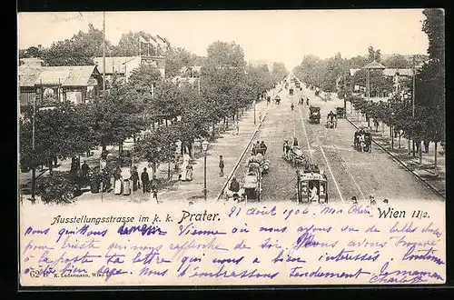 AK Wien, Ausstellungsstrasse im Wiener Prater aus der Vogelschau