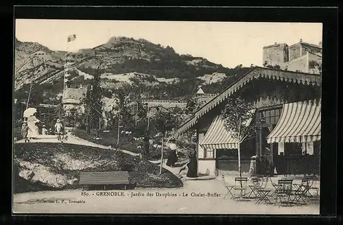AK Grenoble, Jardin des Dauphins, Le Chalet-Buffet