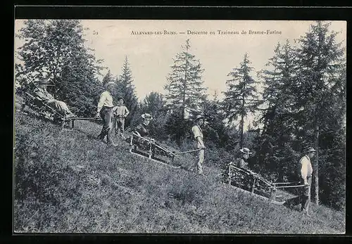 AK Allevard-les-Bains, Descente en Traineau de Brame-Farine