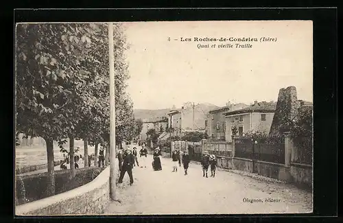 AK Les Roches-de-Condrieu, Quai et vieille Traille