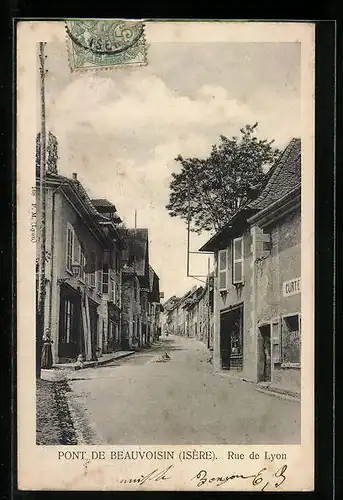 AK Pont de Beauvoisin, rue de Lyon, Strassenpartie