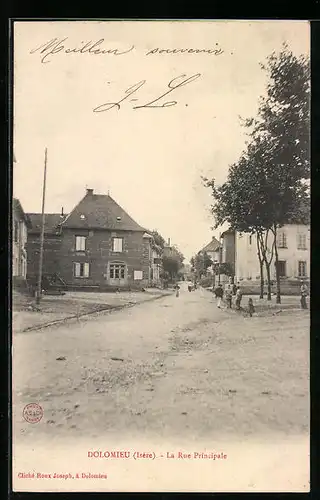 AK Dolomieu, La Rue Principale, Strassenpartie