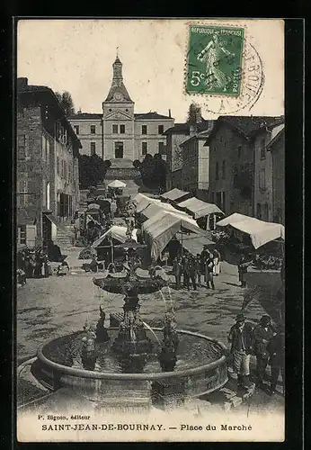 AK Saint-Jean-de-Bournay, Place du Marché