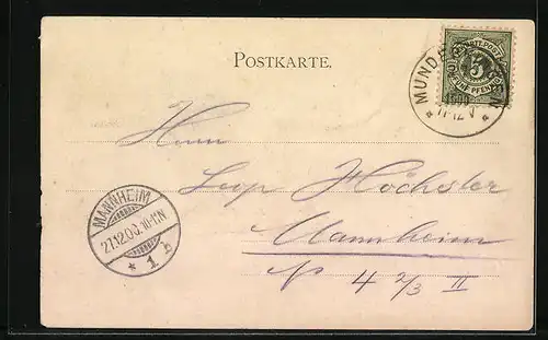 AK Munderkingen, Donaubrücke, Ministerdenkmal v. K. J. von Schmid