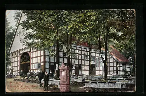 AK Duisburg, Westfälisches Bauernhaus a.d. Monning