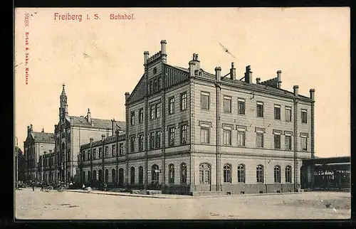 AK Freiberg i. S., Partie am Bahnhof