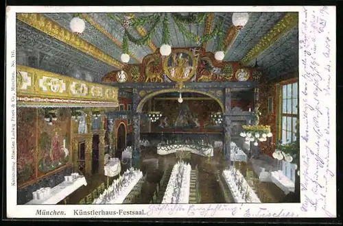 AK München, Festsaal im Künstlerhaus