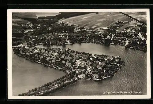 AK Malchow /Meckl., Ortsansicht vom Flugzeug aus